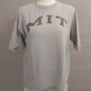 Vintage MIT T Shirt Old Tee Mass Institute Technology 100% Cotton Heather Gray